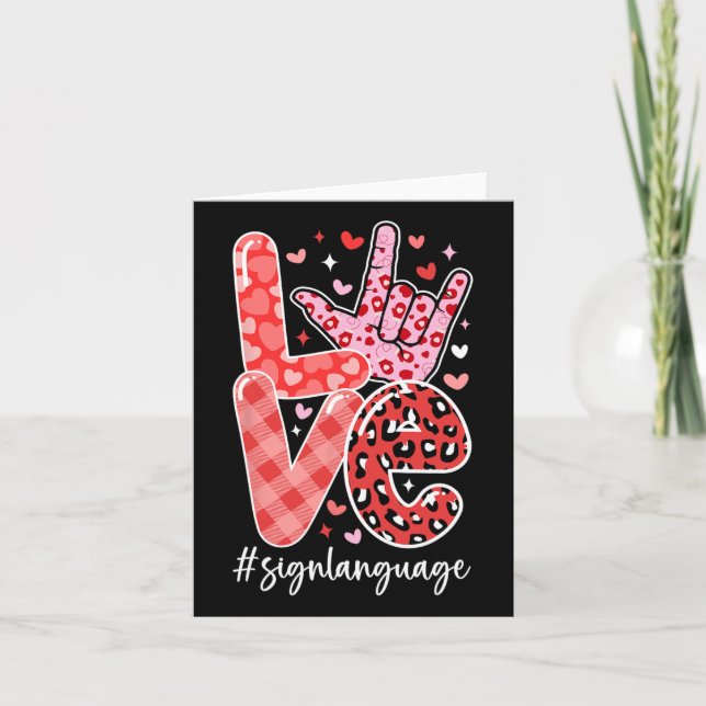 Carte Je t'aime Langue des Signes Asl Saint-Valentin Sou (Devant)