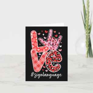 Carte Je t'aime Langue des Signes Asl Saint-Valentin Sou