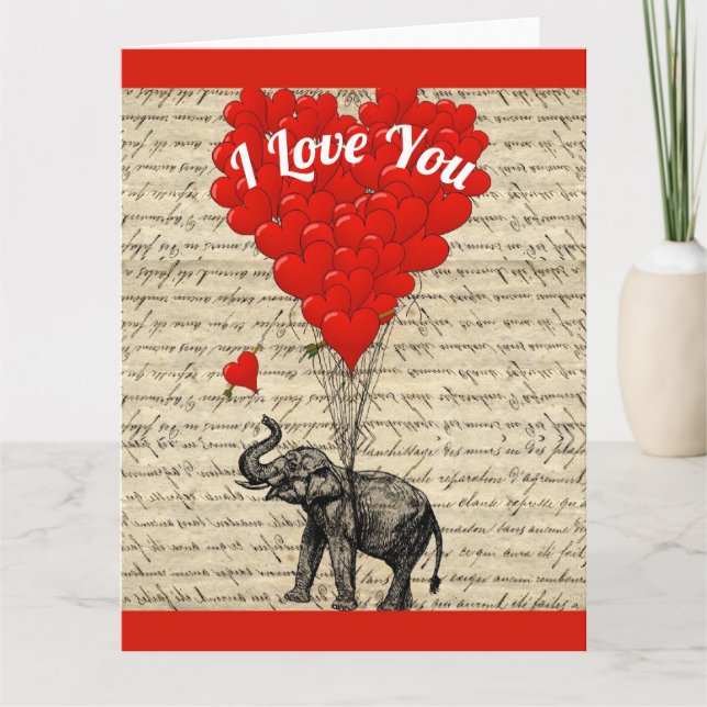 Carte Je t'aime le coeur romantique Valentines jour (Devant)