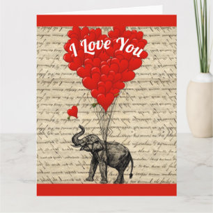 Carte Je t'aime le coeur romantique Valentines jour