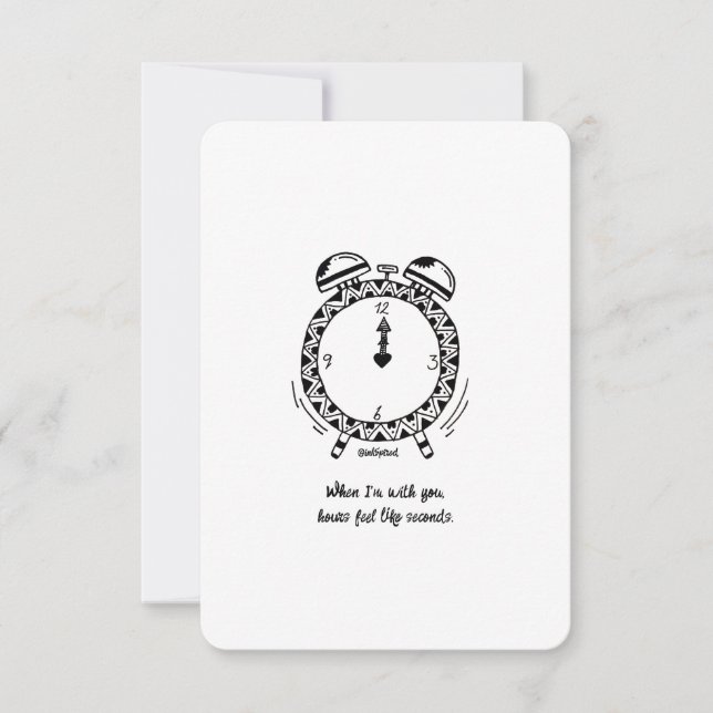 Carte Je t'aime, les heures, c'est comme des secondes, u (Devant)