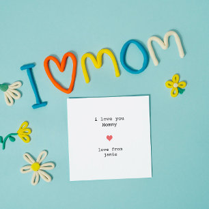 Carte Je t'aime Maman Coeur Rouge - Fête des Mères