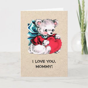 Carte Je t'aime, maman. Fête des mères de Teddy Bear