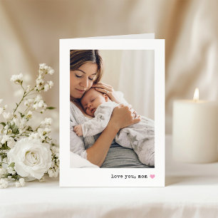 Carte Je t'aime, Maman Photo et cœur de n'importe quel
