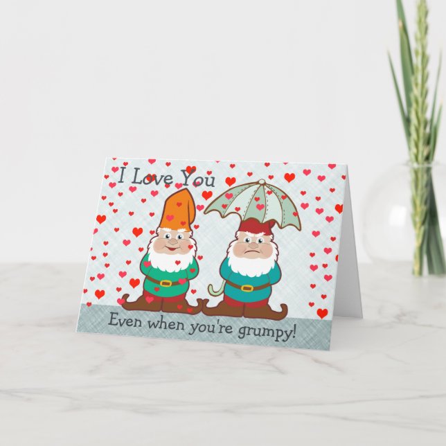 Carte Je t'aime même quand tu es grincheux (Devant)