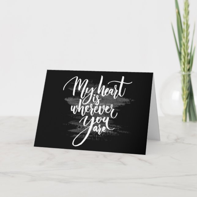 CARTE ***JE T'AIME*** MON COEUR EST OÙ QUE TU SOIS ! (Devant)