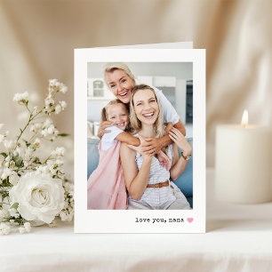 Carte Je t'aime, Nana Photo et cœur de n'importe quell