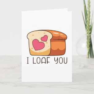 Carte Je T'aime Pain Pun de la Saint-Valentin Nourriture