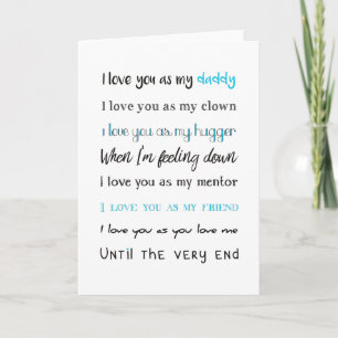 Carte Je t'aime papa, Fête des pères, Anniversaire