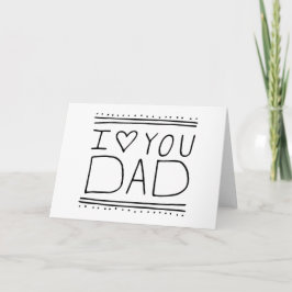 Carte Je t'aime Papa // Mignonne Fête des pères manuscri