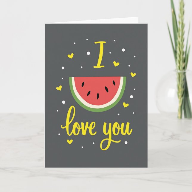 Carte Je T'Aime Pastèque (Devant)