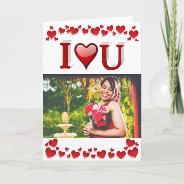 Carte Je t'aime photo de la Saint-Valentin rouge (Devant)