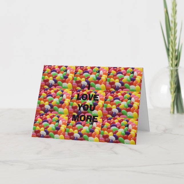 CARTE JE T'AIME PLUS QUE DES JELLY BEANS/TU ES AUSSI PLU (Devant)