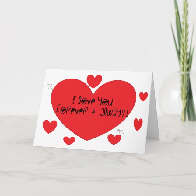 Carte Je t'aime pour toujours et toujours (Devant)