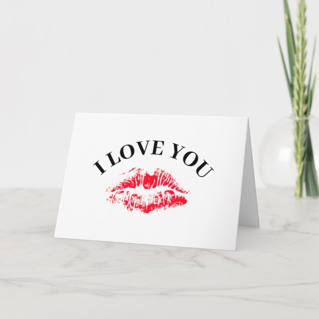Carte Je t'aime Red Kiss Boyfriend Valentines Day (Devant)