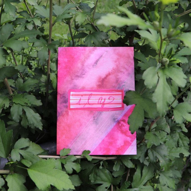 Carte Je t'aime rose ily Saint-Valentin amants (Créateur téléchargé)