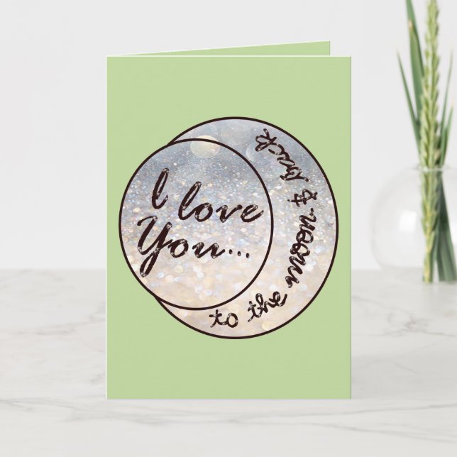 Carte Je t'aime sur la Lune et de retour (Devant)