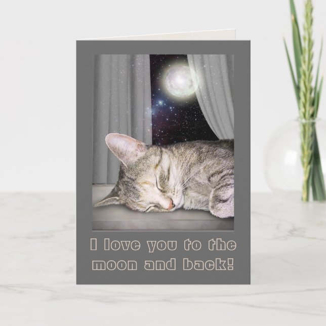 Carte Je t'aime sur la Lune et de retour ! (Devant)