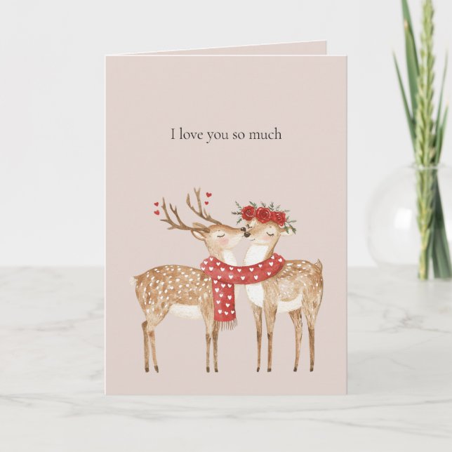 Carte Je t'aime tellement cerf (Devant)
