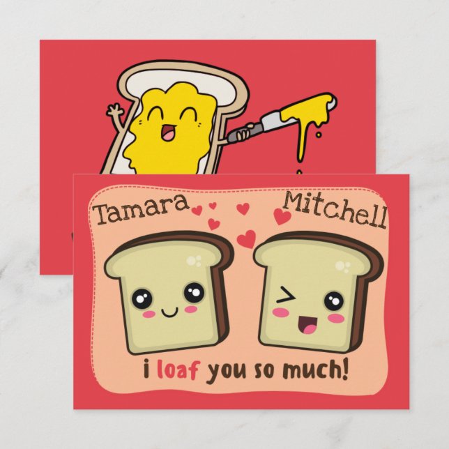 Carte Je T'aime Tellement| Kawaii Love Saint-Valentin (Devant / Derrière)