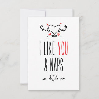 Carte Je t'aime toi et Naps | message personnalisé