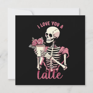 Carte Je t'aime un squelette de jour valentines