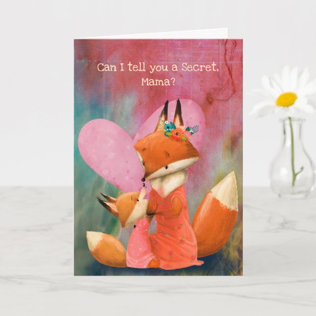 Carte Je t'aimerai pour toujours maman fox (Petite plante)