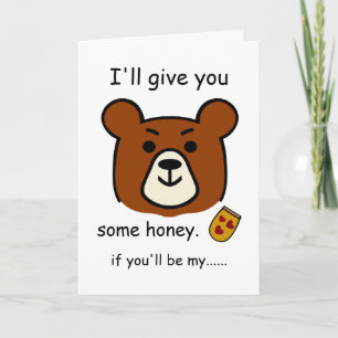 Carte Je te donnerai du miel, ours de la Saint Valentin