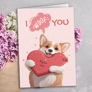 Carte Je te veux maman Corgi Funny Chien Pun Fête des Mè