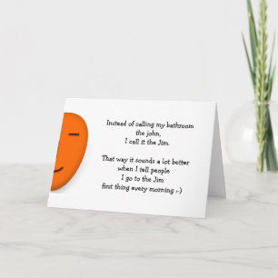 Carte Je vais à Jim Funny Citation de plaisanterie Envoy