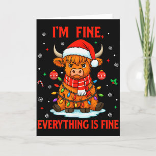 Carte Je vais bien Tout va bien Noël Vache des Highlands