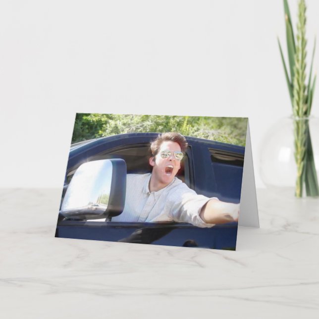 Carte "Je vais voler vos affaires d'anniversaire" (Devant)