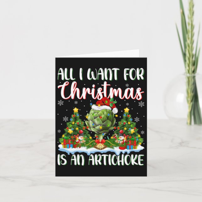 Carte Je Veux Pour Noël Est Un Artichoke Xmas Tree Ligh (Devant)