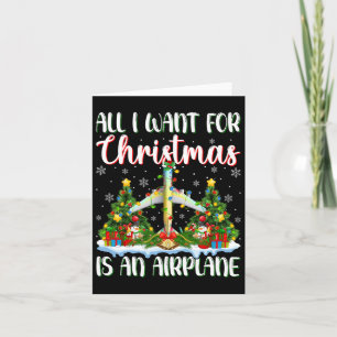 Carte Je Veux Pour Noël Est Un Avion Xmas Tree Light