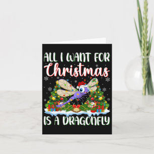 Carte Je Veux Pour Noël Est Une Dragonfly Xmas Tree Ligh