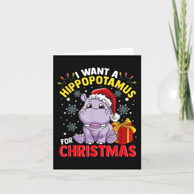 Carte Je Veux Un Hippopotame Pour Noël (Devant)