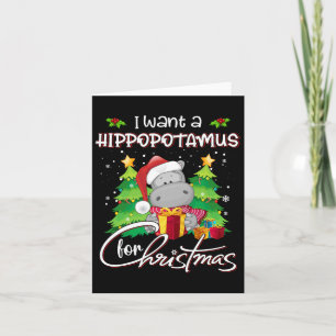 Carte Je Veux Un Hippopotame Pour Noël Hippo De Noël Pou