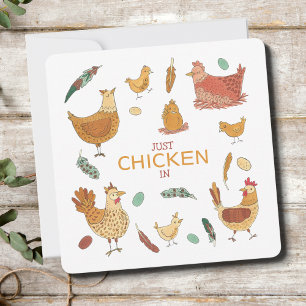 Carte Je Viens D'Accéder À Bonjour Drôle Hen Pun Cute Po