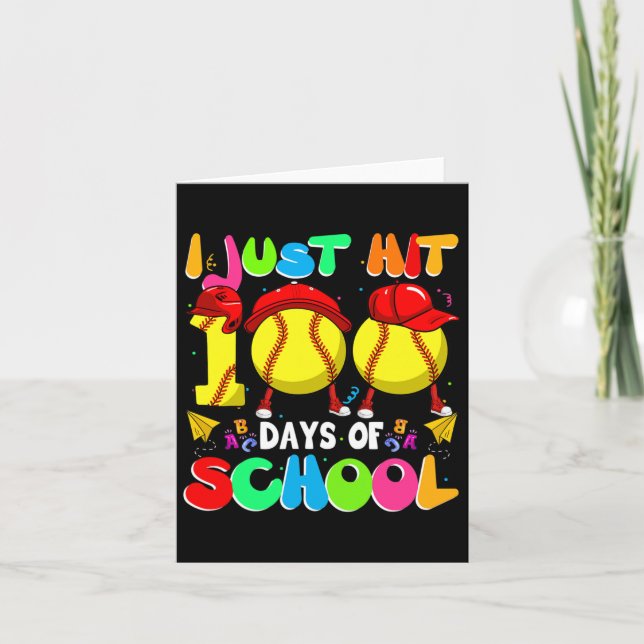 Carte Je Viens De Toucher 100 Jours D'École Softball Enf (Devant)
