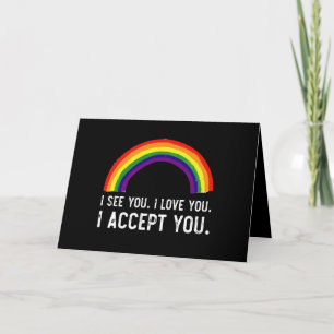 Carte Je vois je t'aime j'accepte Gay Pride LGBT T-Shirt