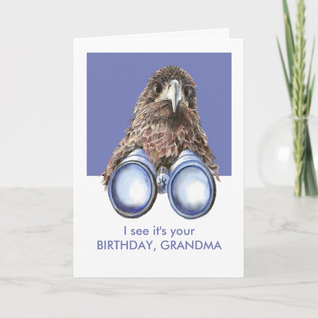 Carte Je vois que c'est ton Fun Bird Watcher GRANDMA (Devant)