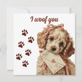 Carte Je vous aboie Saint-Valentin Vintage Pup