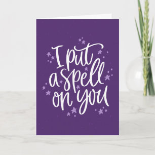 Carte Je Vous Ai Jeté Un Sortilège Halloween Violet