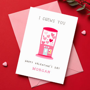 Carte Je vous mâche Bubble Gum Classroom Valentines Day