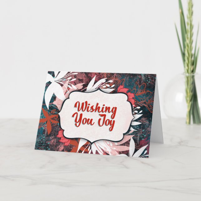 Carte Je vous souhaite de la joie - Félicitations Floral (Devant)