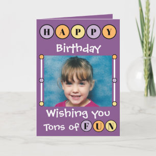 Carte Je vous souhaite des tonnes d'amusement violet enf