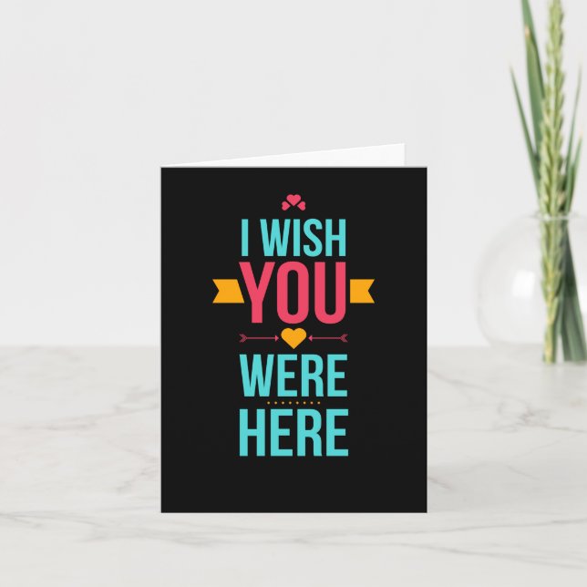 Carte Je vous souhaite ici Amour Coeurs (Devant)