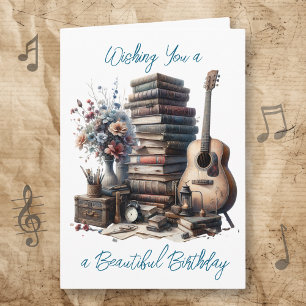 Carte Je vous souhaite un bel anniversaire   Livres et m