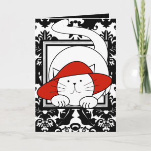 Carte Je vous souhaite un Chat Casquette rouge BD parfai