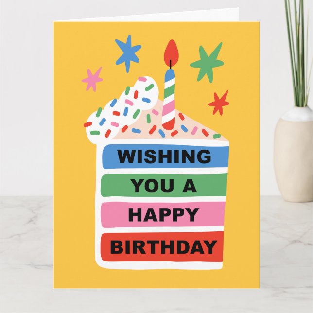 Carte Je vous souhaite un joyeux gâteau d'anniversaire (Devant)